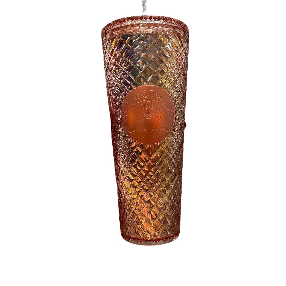 Starbucks 2021 Winter Holiday Jeweled 24oz Cold‎ Tumbler Rose Gold Venti NWT